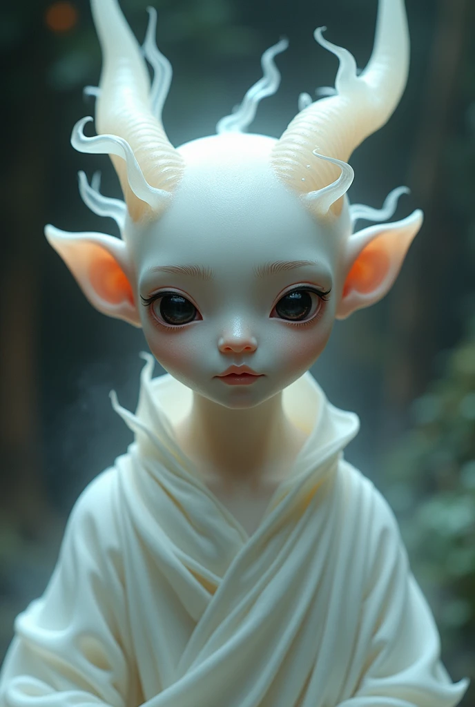 a woman with white hair and a deer head standing in a forest, elegant cinematic fantasy art, hyperdetailed fantasy character, 4k fantasy art, fantasy art behance, digital fantasy art ), detailed fantasy digital art, epic fantasy digital art style, detailed fantasy art, digital 2d fantasy art, white horns queen demon, 8k fantasy art, epic fantasy art style, high quality, (RAW photo, best quality), (realistic, photorealistic: 1.4), (extremely delicate and beautiful: 1.4), amazing, fine details, masterpiece, ultra detailed, high resolution, best illustration, best shadow, intricate, ( extremely intricate: 1.2), (exquisitely detailed skin), cinematic light, perfect anatomy, (cool color: 1.4), sharp focus, 8k UHD, DSLR, (Fujifilm XT3),Epic Fantasy Art Style HD, 4K fantasy art, epic fantasy digital art style, epic fantasy art style, Fantasy Woman, epic fantasy art portrait, Epic fantasy style, hyperrealistic fantasy art, hd fantasy art, Epic fantasy character art, epic fantasy art, in style of dark fantasy art, epic fantasy digital art, (colored glass BodySuit transparent :1.4),( pose medio cuerpo :1.4) 
