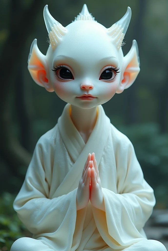 Translucent Humanoids Adult monk humanoid translucent white skin, with transparent horns ...
