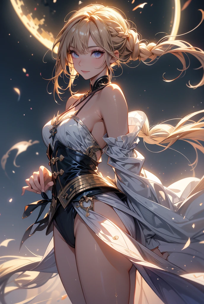 ((masterpiece)), ((Best quality)), (high resolution), (illustration), (an extremely delicate and beautiful), (ultra detailed beautiful face and eyes), nsfw,   1girl, leaning forward,  YukineChris, long hair, purple eyes, twintails, low twintails, ahoge, large breasts,volumetric lightning, moon night,knight_armor
detailed skin texture, detailed, volumetric shadow, anime screencap,Highest quality, Sorceress, ancient babylonian nobility, ((tan skin:1.2)), (brown skin color),Long hair, twin braids, hair ornament, wine colored hair, smile, Below average size breasts, bare shoulders, Leg spread、Groin、Yukine Chris、Wet condition
nude、Wet_shirt,Wet _underwear、tear_underwear
8K, masterpiece, Best_quality, high_resolution, ultra_details, detailed, 1girl, 独奏, looking_at_viewer, upper_body, braid, bangs, white_hair, hair_ribbon, hair_between_eyes, blue shorts、style(open_reg,hip_up)

sidelocks,depth_of_field,french_braid, sharp focus, perfect hands, perfect face, perfect eyes, perfect light, dynamic light, natural light, Masterpiece, Best quality, Cang、green、moon、