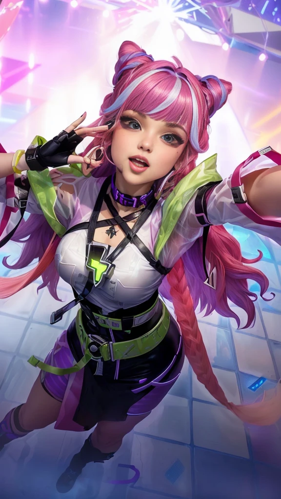 a cartoon girl with a ponytail and a purple top, gyro zeppeli, gadget hackwrench, jojo anime style, in jojo\'s bizarre adventure, lola bunny fanart, knights of zodiac girl, natalie from epic battle fantasy, saiyan girl, official character art, pigtails, pigtail, high quality colored sketch, anime style character, cartoon artstyle