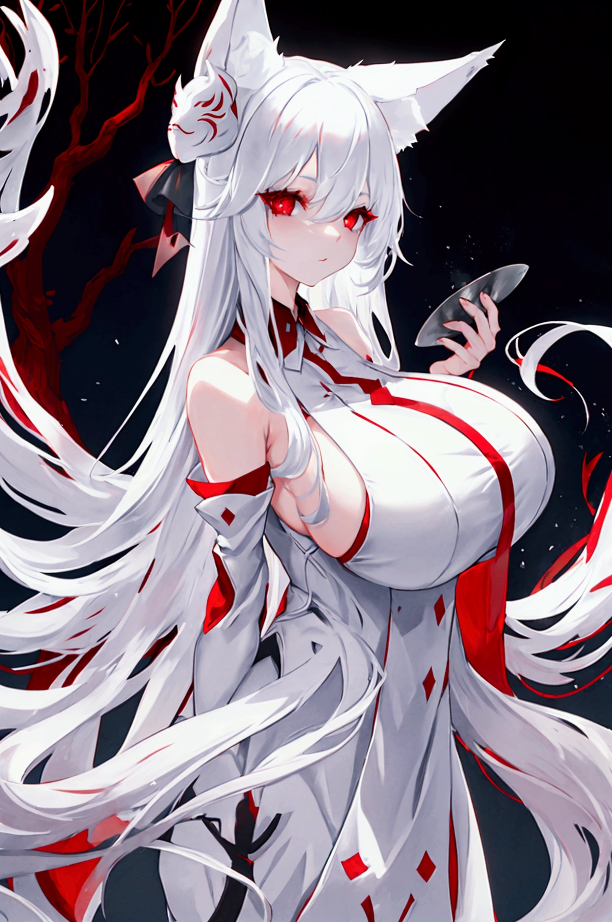 Cross Accessories、gazing at viewer、have a cross、wearing a white robe、Red Eyes、Wearing a red aura、Holding a cross、Fantasticalな背景、Pretty Woman、Best image、masterpiece、Fantastical、