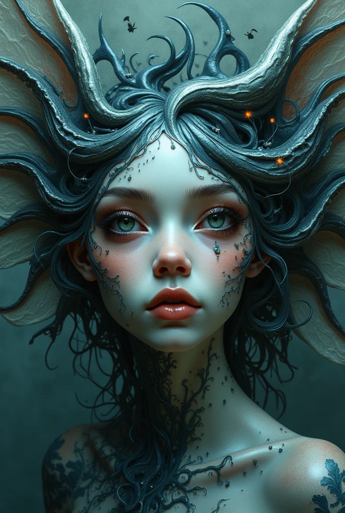 CheeseOnTopStyle Cream cheese, the embodiment of darkness by Valentina Remenar, maximalism, artgerm <lora:CheeseOnTopStyle:0.65> the embodiment of darkness by Valentina Remenar, maximalism, artgerm, melting, (smelt:0.8), (droop:0.7), (drip:0.6), ral-dissolve the embodiment of darkness by Valentina Remenar, maximalism, artgerm <lora:ral-dissolve-sd15:0.9>, (soft:0.5), (Masterpiece:1.3) (best quality:1.2) (high quality:1.1)