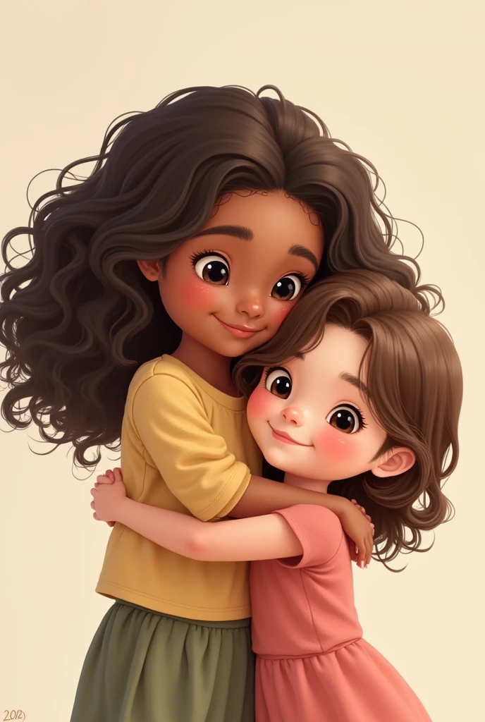 Two girls bestie one is brown girl and second is fair girl 
