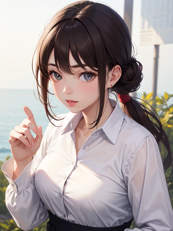 Ultra-high resolution, Highest quality, photograph, 4K, (Realistic:1.4), real photo style, Emily is 2 and has light brown hair., She usually wears her hair in a bun or ponytail.. His eyes are green and expressive, His gentle and warm personality is apparent. Her height is average, About 1.65 points, Thanks to exercise habits、Maintain a slim and toned figure. Emily likes to wear simple, comfortable clothes., Wear practical clothes, Long sleeve blouses and neutral colors. She doesn&#39;t usually wear much makeup, Prefer a natural look. Highest quality, リアルなphotograph, 32K ....