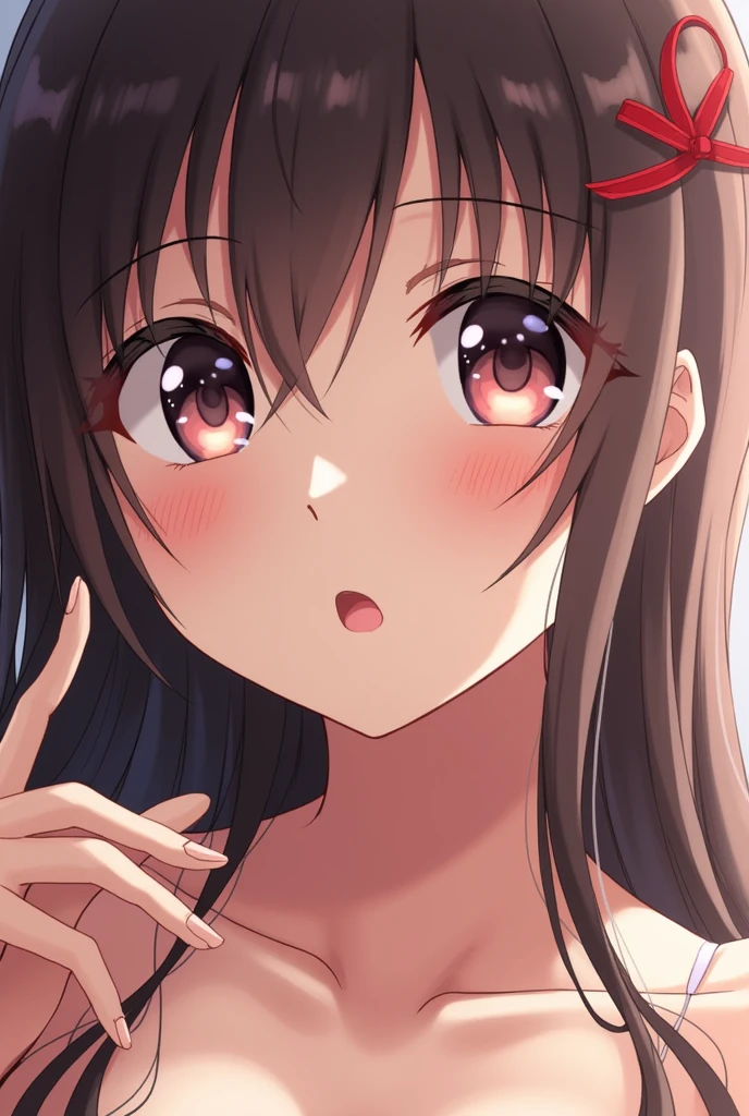Sexy anime girl with cum in her mouth