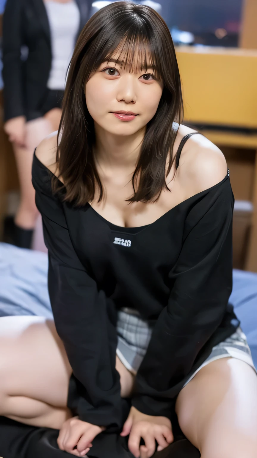 (Realistic, photo-Realistic:1.37), (masterpiece), (Highest quality:1.4), (Ultra-high resolution:1.2),(RAW Photos:1.2), ,(目のRealisticサイズ, Droopy eyes, Sleepy face, Angle from below, Realistic skin, Ecstasy face), Masturbation, Strong winds, Short Bob, ((Spread your legs, Expose the genitals,Shaved pussy)), (Recruit Suit Jacket,Short mini skirt,Off the shoulder), At the office, (((Focus on the pubic area, Between the legs))), ((The dark hours of dawn)), (Big Breasts), stream,Clothes are open、Nipples、Inserting a finger into the vagina