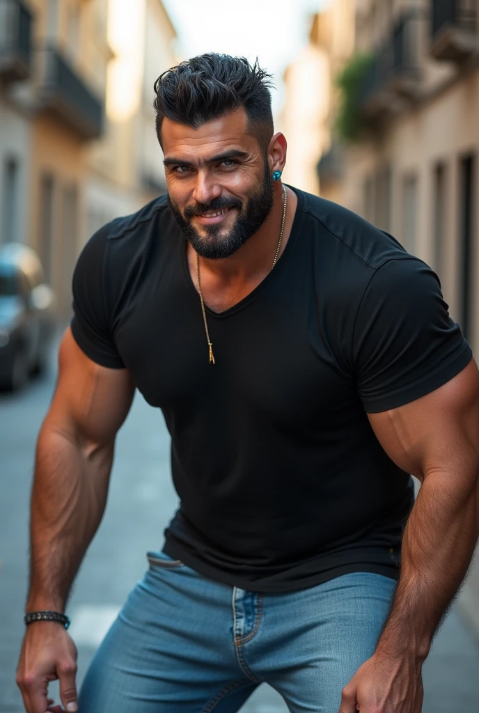 (masterpiece, intricately detailed, highest resolution, best quality:1.2), (doujin), a cocky Latino instagram influencer, a 24 y.o muscle stud with a muscular physique sitting on a chair with blue eyes,ntattoo, ((neckline_tattoo)), dark-skinned male, clean shaven, wearing a ((open jacket, big chains, chav, armbands)), ((excessive cum)) ((cum on body)) (cum drip), flaccid penis,saggy balls,hairy chest,vascular,muscle striations,soft light,fantastic realism, colth, hdsrmr