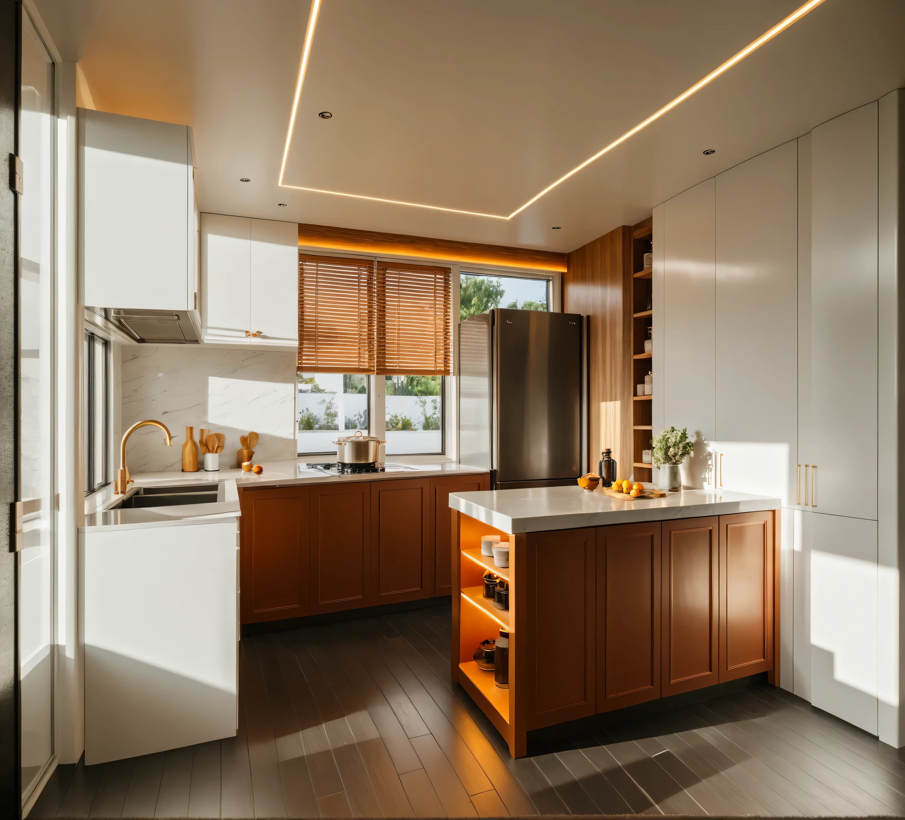 Raw photo,Masterpiece, high quality, best quality, authentic, super detail, indoors, interior ,((KITCHEN room : 1.3)), modern style, daylight, (WHITE WALL), (((the right corridor ))), (realism: 1.5), (Realistic: 1.4), (Absurdity:1.4), 8k, ultra-detailed, Detailed Beautiful Woman, very physically fit girl, official art, extremely detailed CG unity 8k wallpaper, perfect lighting, Colorful, ultra high res, photography, 8K, HDR, Kodak portra 400, film grain, blurry background, (bokeh:1.2), (vibrant_color:1.2), film grain:1.2, (warm hue, warm tone:1.2), (color photo), professional photograph