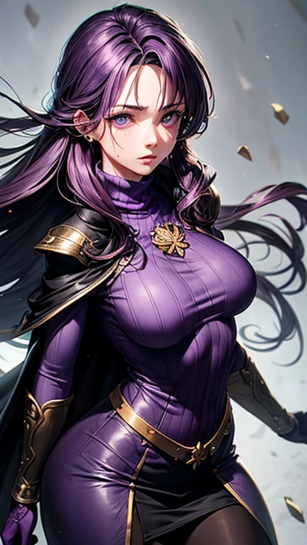 超A high resolution、An ultra-high picture quality、8K、Detailed details、marvelous expression、Beast Woman、Scorpion Woman、Super slender woman、Put metal armor on the purple body、long limbs、Invincible smile、uptight、terror、landscape with old european castles