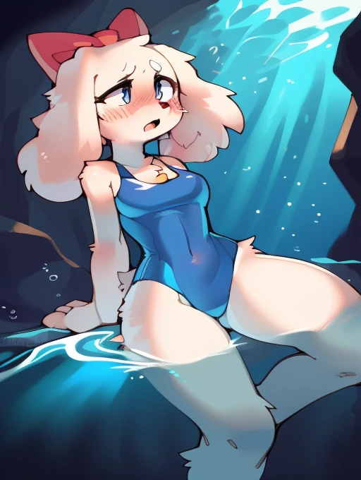 Female furry, female anthro, furry, anthro fennec girl, fennec girl, medium breasts, 1girl, solo, blush, shy, eyes closed, full body, sexy, beautiful, perfect legs, barefoot, bare legs, tan body, brown hair, bow cut hair, short hair, solo, 1girl, perfect breasts, underwater, ocean, dark light, underwater, orgasm, closed up, portrait, closed up, asphyxiation, open mouth underwater, ocean, dark light, underwater, drowning, panic, sad, blue cheek, girl, perfect breasts, underwater, ocean, dark light, underwater, ((detailed fur)), ((detailed shading)), ((beautiful render art)), by wamudraws, sexy, underwater, partially underwater shot, nude, nipples, navel, pussy, lying, on back, closed mouth