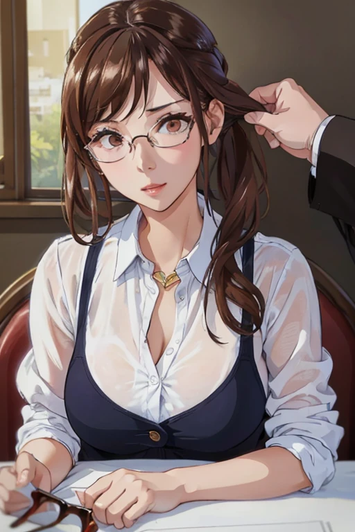 Highest quality、masterpiece、High sensitivity、High resolution、Detailed Description、Slender women、Glasses、beautician、Cut and Perm、