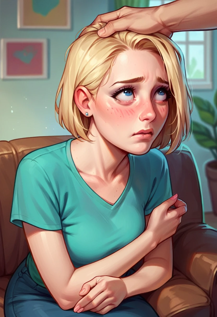 Handsome woman with short hair ,Ahegao,rape