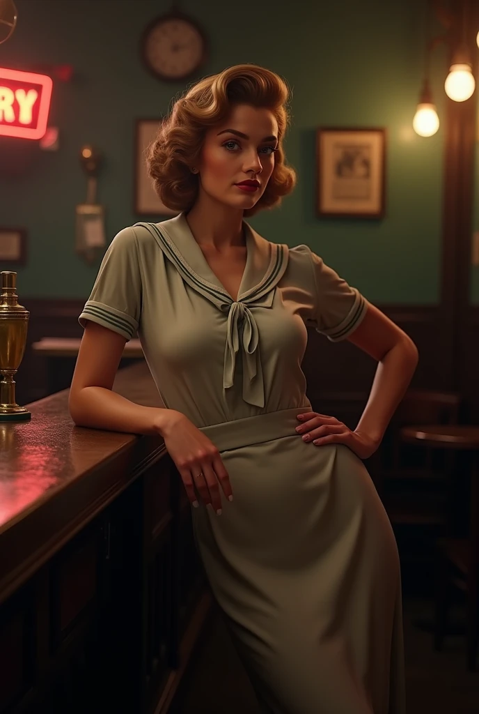 Person sitting at a table々Woman in blue dress walking in restaurant with, Raphael Hopper, Anya Taylor in clothes - joy, 1930s style clothing, Anya_taylor-joy, Ed Hopper, wearing a cocktail dress, Silk dress, sexy movie photo, Style Edward Hopper, mercury dress, in a dress, netflix, Teasing the, 4k movie still