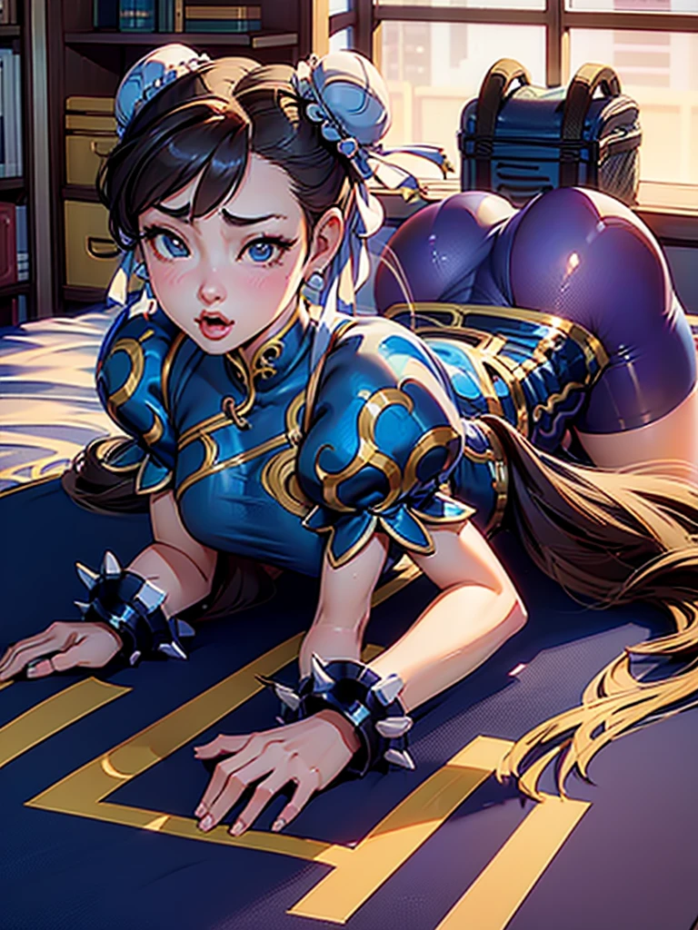 2 Mongolian Girls, 12, Chun Li Outfits, Leotards, (((Dynamic sex positions, on all fours, Ah ah ah)))