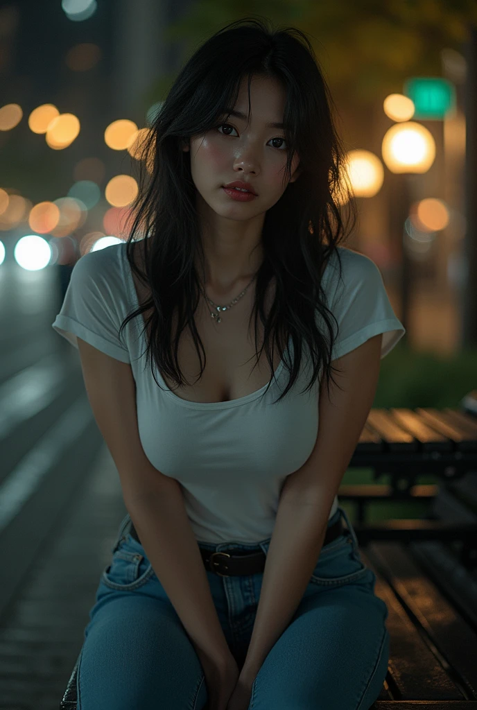 Haraf woman looking at camera, perfect has a round face, A well-maintained model., Close-up photo, Southeast Asians with round faces, 3-D profile picture, 8K, 45,000,000 pixcls, realistic light colors, beautiful Asian girl, Asian girl, sexy girl, Charming anime girl, Chinese girl, Comfortable pose, Anime girls in real life, attractive woman, young Asian girl, Russian mixed with Japanese, perfect body, sexy style, Photo of a thin girl, beautiful asian woman, The character is in her natural pose., Look sexy