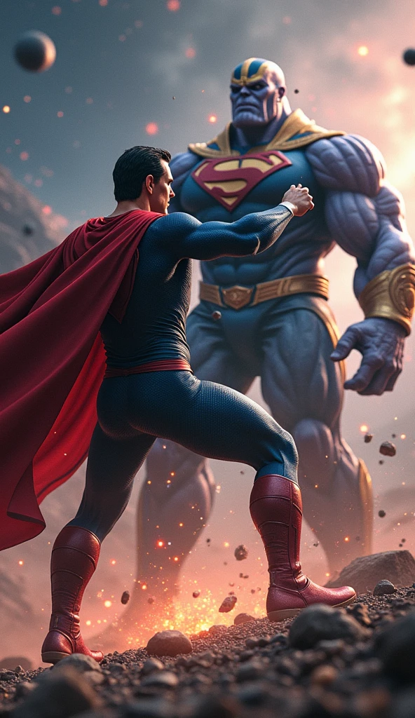 Thanos killing Superman in a bloody way