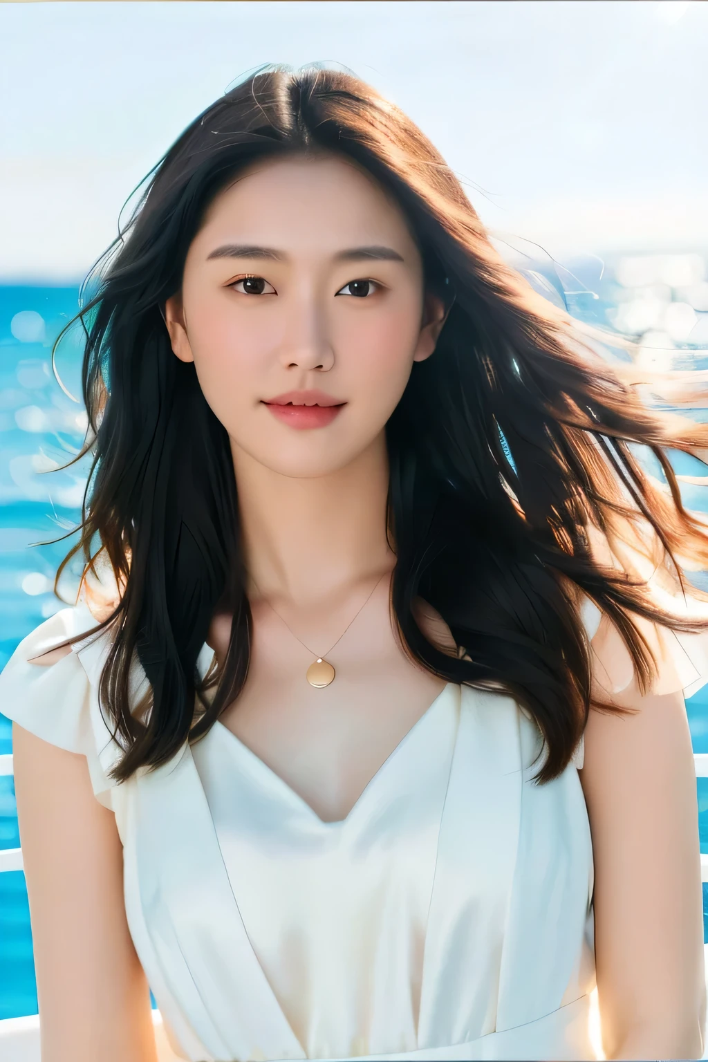 top-quality。8K-Picture。Young gravure idols。Beautiful Women in Perfect Style。Slender but big breasts。The attraction of the gap。Slim abs。dark brown hair。(Colossal tits:1.4)。kawaii eyes。Double eyelids。long, Wavy Hair。Very delicately drawn face。Perfect Style。Shot in a red swimsuit。(The fate of gravure idols、Colossal tits:1.4)。Subtle smile or shyness。