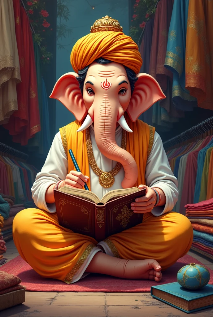 Ganesh God in school uniform 
