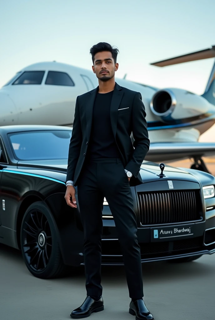 Character	The tycoon, his figure is imposing and charismatic, his eyes are bright and shrewd, reflecting his entrepreneurial spirit.
Expression	His eyes are gleaming with triumph and delight, reflecting his enjoyment of his financial success, and his lips are twisted in a smug, self-assured smirk.
Outfit	He is dressed in a sharp, fitted grey suit, a white shirt, and a striped tie. His platinum cufflinks, glossy black shoes, and an expensive watch reveal his taste for luxury. His hair is impeccably styled, enhancing his powerful persona.
Action	He is seen extravagantly tossing a stack of banknotes into the air, his posture relaxed, his body language screaming of his wealth.
Foreground	The foreground features a cloud of banknotes fluttering in the air, an extravagant leather briefcase opened to reveal more stacks of money, and a crystal glass filled with aged whiskey.
Background	The backdrop is a luxurious office with a panoramic view of the city through the glass wall, walls hung with abstract paintings, and a modern desk equipped with the latest technology.