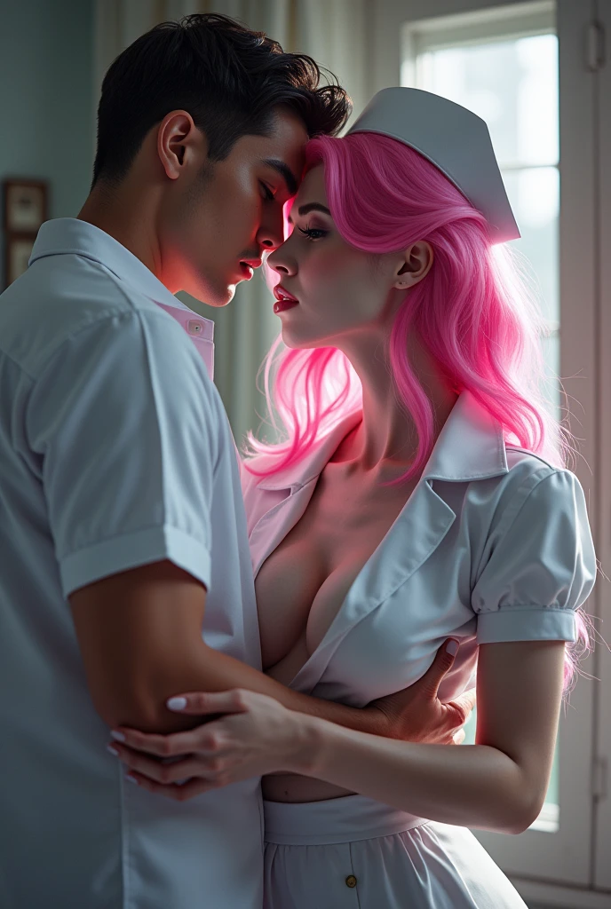 score_9, score_8, score_7_up, 1girl, 1boy, magnificent body, supreme pleasure, cute smile, crazy sex with a beautiful nurse, hard fucking