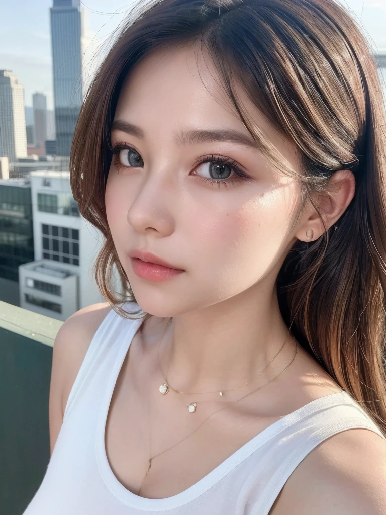 ((best quality, 8K, master piece:1.3)), sharp:1.2, beautiful woman with perfect figure:1.4, slim abs:1.2, ((layered hairstyles, huge tit:1.3,cleavage:1.2)), (Long shirt with sheer white buttons:1.1),(rain,street:1.2),get wet:1.5,Highly detailed face and skin texture,detailed eye,double eyelid,look sideways at the camera