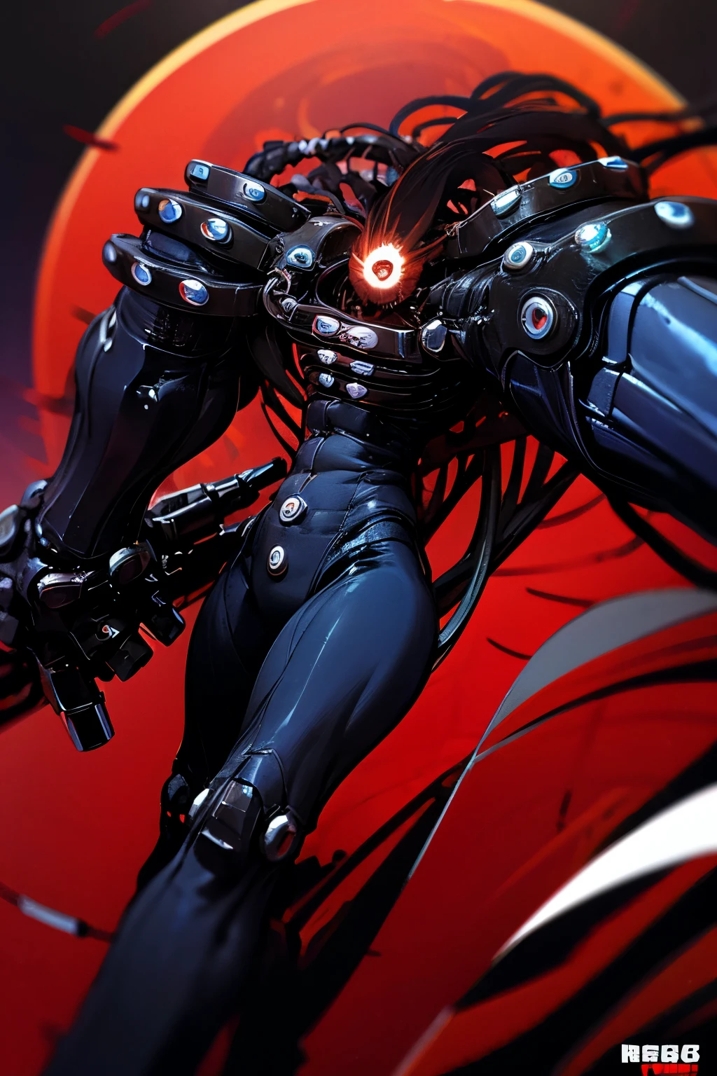 black hole head,Long nails, cool, scary, meat on bones, gantz ,big arms