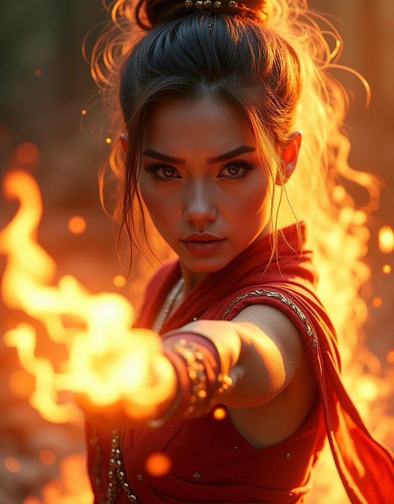 Realistic busty ecstasy woman,Karateka,hokuto shinken,ultimate form,Realistic battle aura,kamehame ha