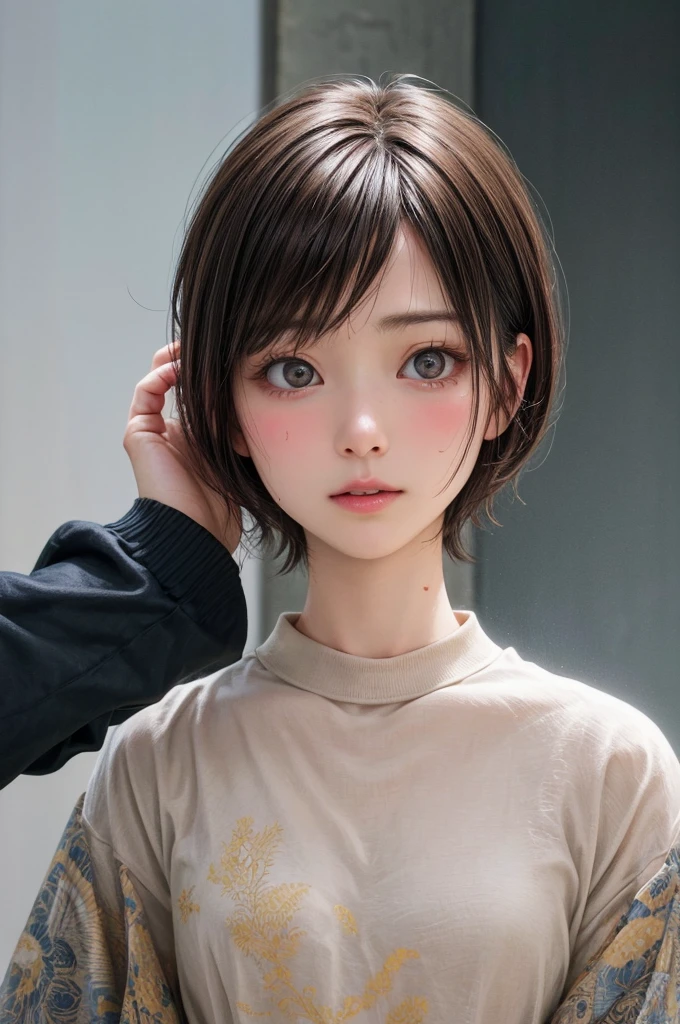 (masterpiece:1.3), ( Highest quality: 1.4), 
Cinema Lighting, Sweat,vapor,Sweatだく,顔にSweat,The clothes are see-through。
(One person), Beautiful Face, (Realistic Face), 
Beautiful hairstyle, (short hair :1.5),
Realistic eyes, Beautiful attention to detail, 
(Realistic Skin), Beautiful Skin, 
Absurd, Charm, 
Ultra-high resolution, Ultra-realistic, Very detailed, 
Golden Ratio,  Shiori Tamai,  No clothes

