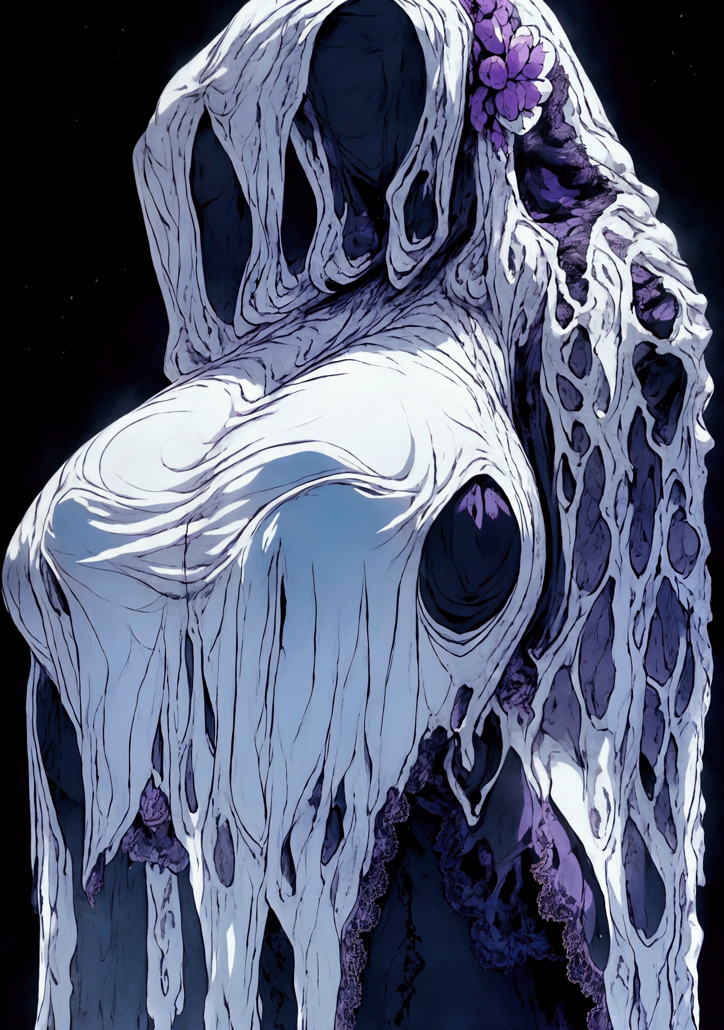Transparent pure white background,Pure white space,(Gray Slime Blob Monster), protrude,,((Gray slime explosion)), Checkered floor,mess, newspaper,独奏