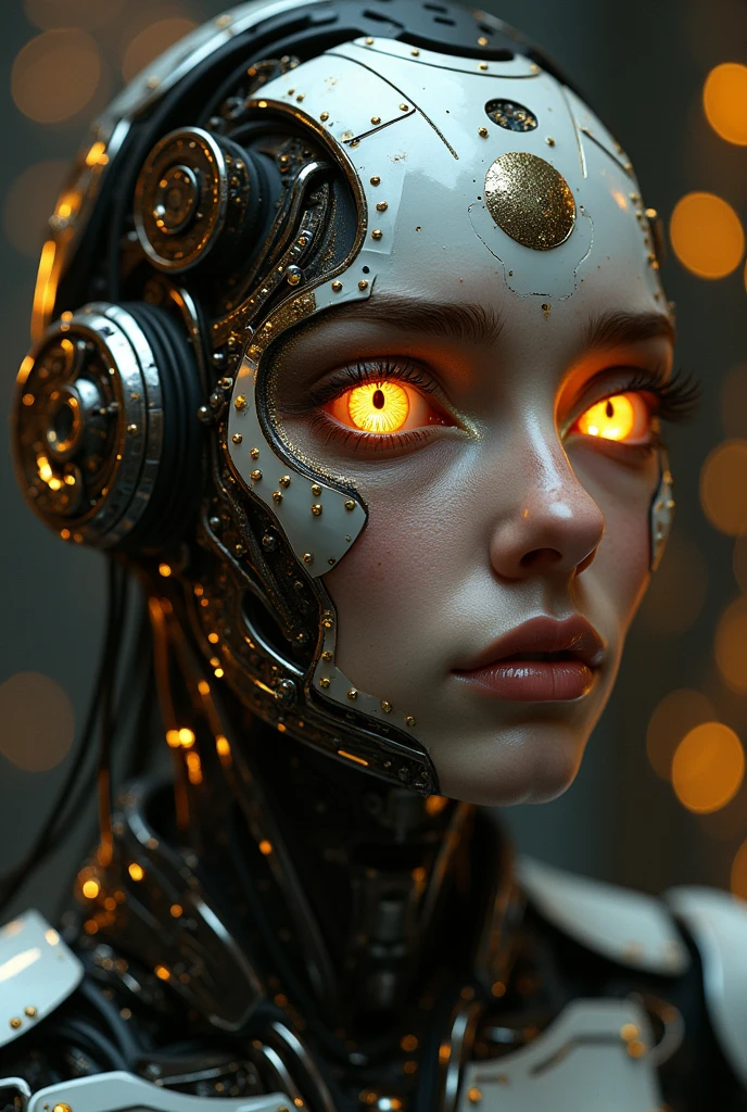 A close-up shot of a person with a strange face and a strange head., From 2019 sci-fi 8k movies, Alien robot movie stills, Alien Girl Movie Stills, Unreal Engine : : Carnival Makeup, Robot goddess in the universe, Love death + , sci - fi film still, ashthorpe, Visual effects movie close-up