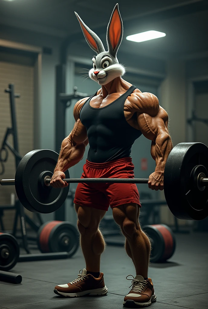 Muscular Snoopy in the gym