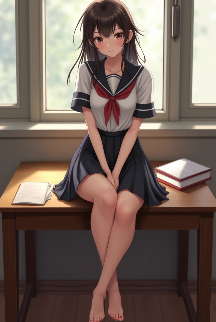 1girl, sitting on the Exercise ball , arms raised in the air , front view, cute, black hair, shoulder length hair, shiny hair, black eyes, smile,open mouth,blush, small breasts , school uniform, breazer , (Plaid skirt), (panty shot), (white pantiearefoot, background room,(((masterpiece))), (((best quality))), ((ultra-detailed)), (illustration), ((an extremely delicate and beautiful))