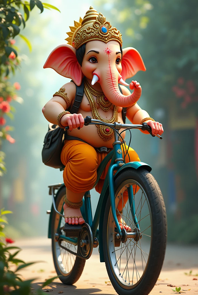 Ganapati bappa riding bike 