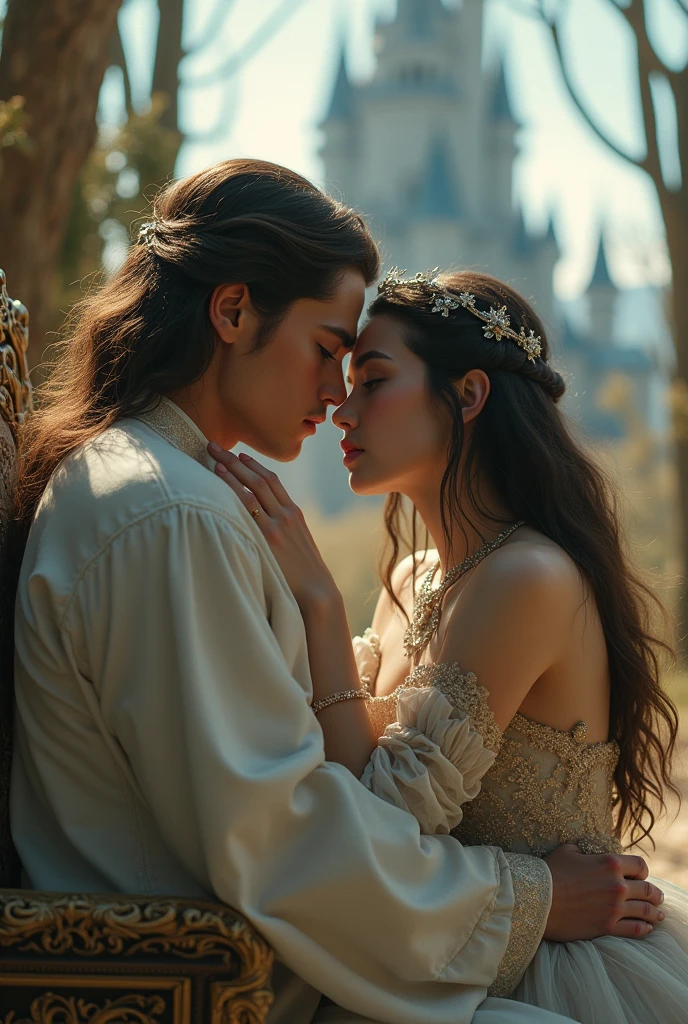 (((masterpiece))), twin souls, (((male and female))), king and queen, prince and princess BREAK (((Ross Lynch))), matching souls, matching hearts, twin hearts BREAK lovers in cosmic bliss, eternal love, searching for each other in heaven, twin, angels, 32k, high detail, high resolution, stunningly beautiful, highly detailed, absurdes, bokeh