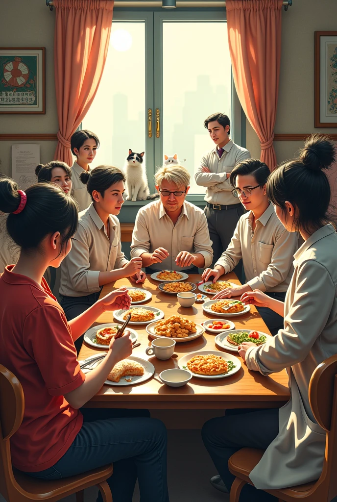 Astronauts drinking and eating at a table, Ruan Jia and Zhong Fenghua, yiqiang and shurakrgt, jin shan and ross tran, lee griggs and jason chan, ruan jia and brom, ross tran and bayard wu, Kanbun Master, carlos huante and doug chiang, qifeng lin, candid