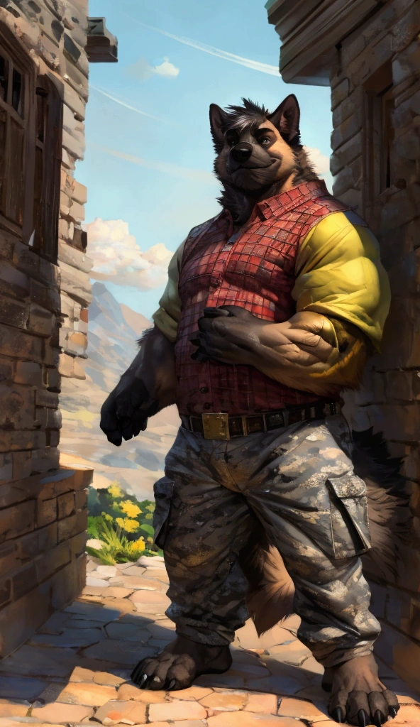 Bara, Solo, by Taran Fiddler, male, mature age, furry male (raccoon), canine, side profile