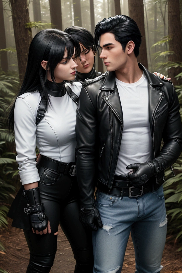 Brunette girl being carried by sephiroth from final fantasy
