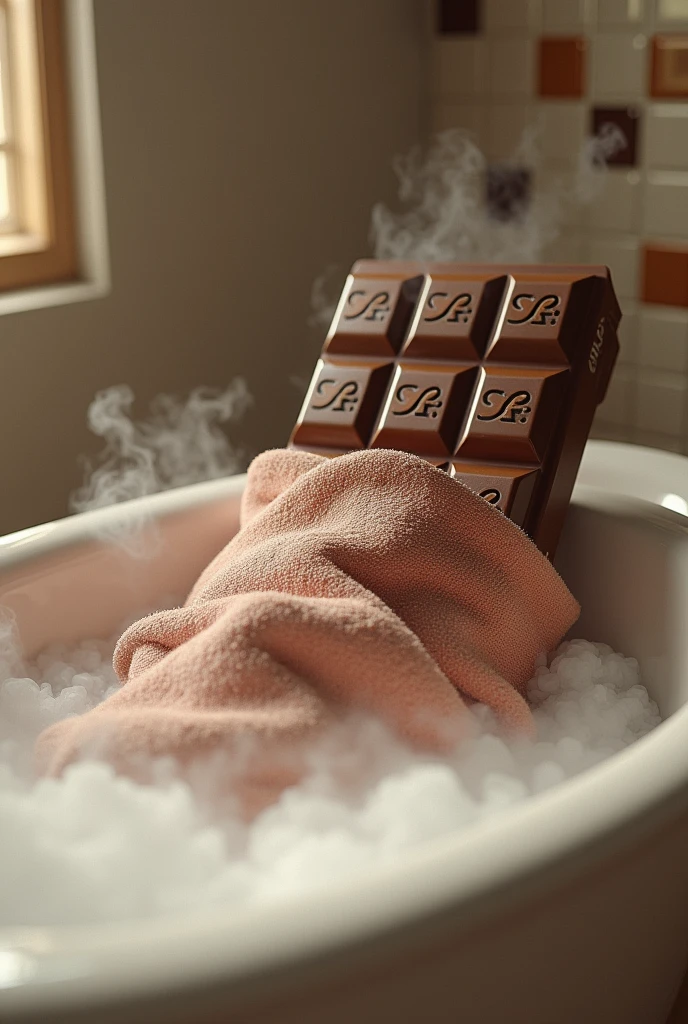 Nude Girl swimming in a Giant Cup of Hot Chocolate with Marshmallows