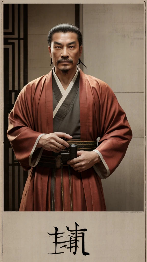 photograph、Oriental、Man in simple ancient Chinese costume、Highest quality、masterpiece、Ultra-high resolution、(Realistic:1.4)、Game Poster、Three Kingdoms、