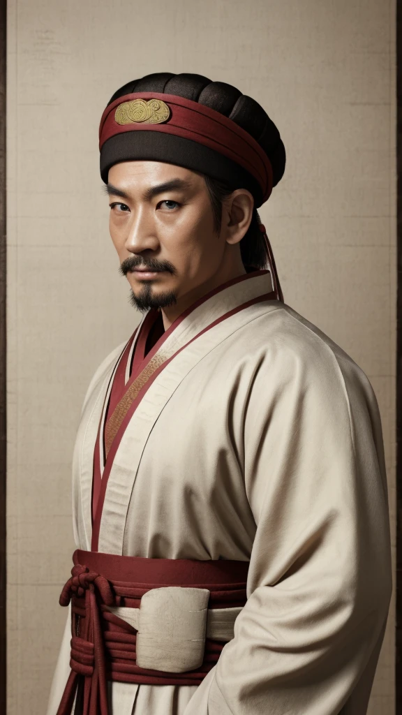 photograph、Oriental、Man in simple ancient Chinese costume、Highest quality、masterpiece、Ultra-high resolution、(Realistic:1.4)、Game Poster、Three Kingdoms、