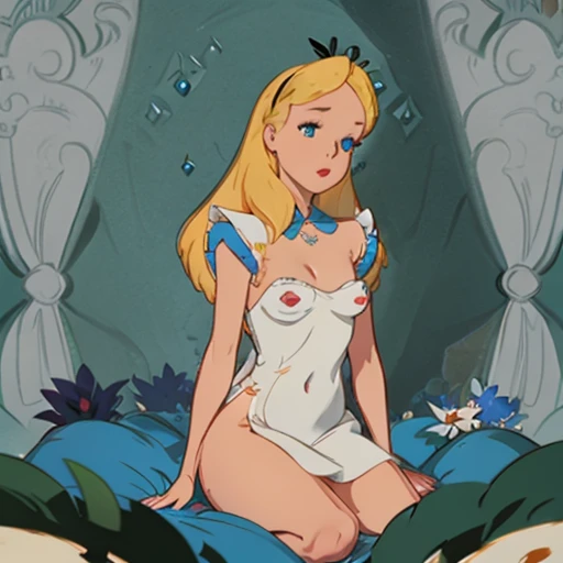 Alice, (masterpiece, best quality), (colorful:1.4), from above, solo, 1girl lying in the park under a tree, sunset, depth of field,full head, nude , (long blonde hair), (black shoes),( thigh high white socks), (light blue choker) ,playful, (spread legs :1.3) , NSFW , ((nude )):1.3  , looking at viewer , pressenting, exposed , seductive posture, bent over, sexy pose, alluring, (bent over :1.3) , ass, NSFW , rear view , looking at viewer , pressenting, exposed , seductive posture, bent over, sexy pose, alluring,