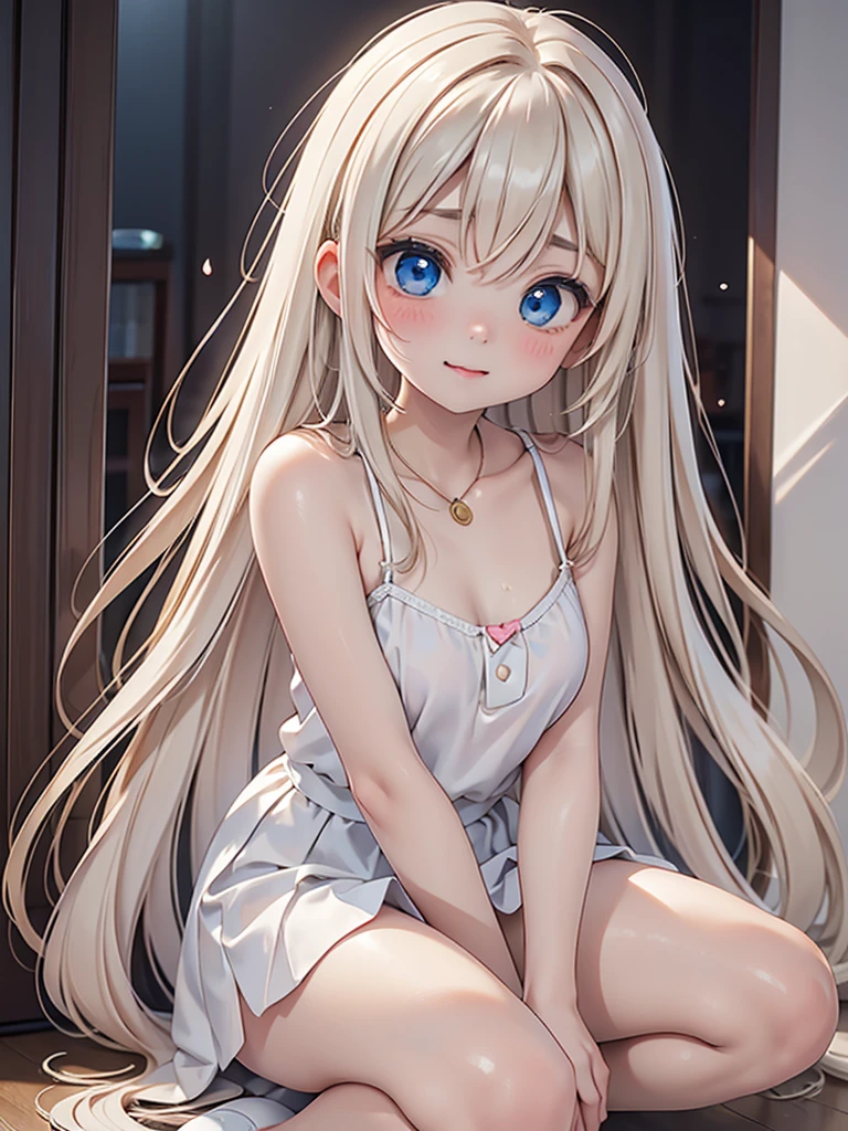 (8k、Highest quality、Highest quality、masterpiece)、Face details、((One person))、Long Hair with Center Part、White blonde、Slender and slim figure、Big Blue Eyes、(Troubled expression 1.5、Blush 1.3、Rage 1.3、Surprise 1.2)、Small breasts、((white long camisole))、((slouch))、(((((背もたれのない小さいWhite oval boxに座っている、White oval box)))))、Feet are on the floor、Shake to check toilet background visibility、rope、Shackles、Red eyes、No underwear、Pink Hair、Big Ass、fun、Sticking out tongue、smile、Sweat、Secretions、Ass close up、sit、カメラの前にsit、Back view、Upturned hips、Love Heart、Very detailed and incredible quality、trend、masterpiece、アートステーションによって作成された8k高解像度のアートワーク
