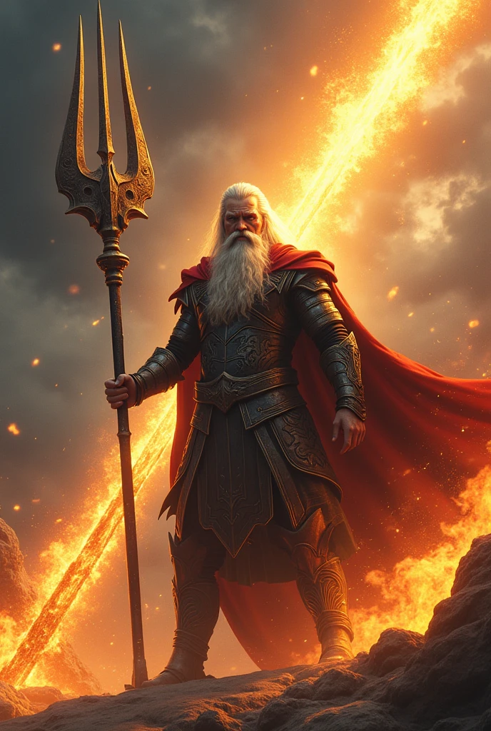 solo (Old Gandalf) naked, nude, (Bearded, wise, old man), muscular, hairy, bearded (standing, full length portrait, three-quarter view, looking at viewer, showing his hairy penis), perfect penis, muscular penis, (drops of cum dripping from his penis), (Hell, fire, Lava, demon, Lava, sunlight, glowing white light:1.25), cinematic lighting, depth of field, ray tracing