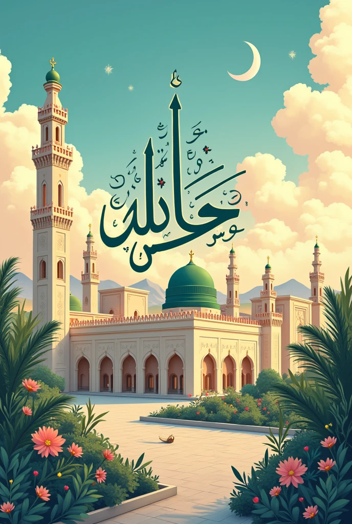 Eid milad un Nabi Mubarak with madina pic in Urdu text 