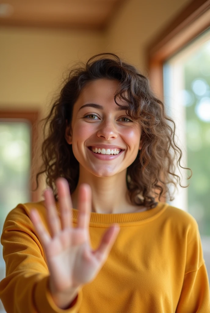 (Professional 3D rendering:1.3) de (Realistic:1.3) Foto de arte mais bonita do mundo，A person with ADHD smiling and raising their arms in celebration. The person is wearing a casual outfit, com jeans e uma camiseta. A pessoa tem cabelo curto e preto. The background of the image is clear and bright. art stations, Conceito-Arte, liso, foco nítido, illustration, germe da arte, (Loish:0.23), Wlop Ilya Kuvshinov, e Greg Rutkowski e Alphonse Mucha Gracias, (global ilumination, studiolight, Light Volumetric), chuva forte, floating particles, patife, fantasia, Onze, corpo inteiroesbian, ((Fundo escuro e antigo da cidade:1.3)),CGSesociedade,art stations, 8K. UHD