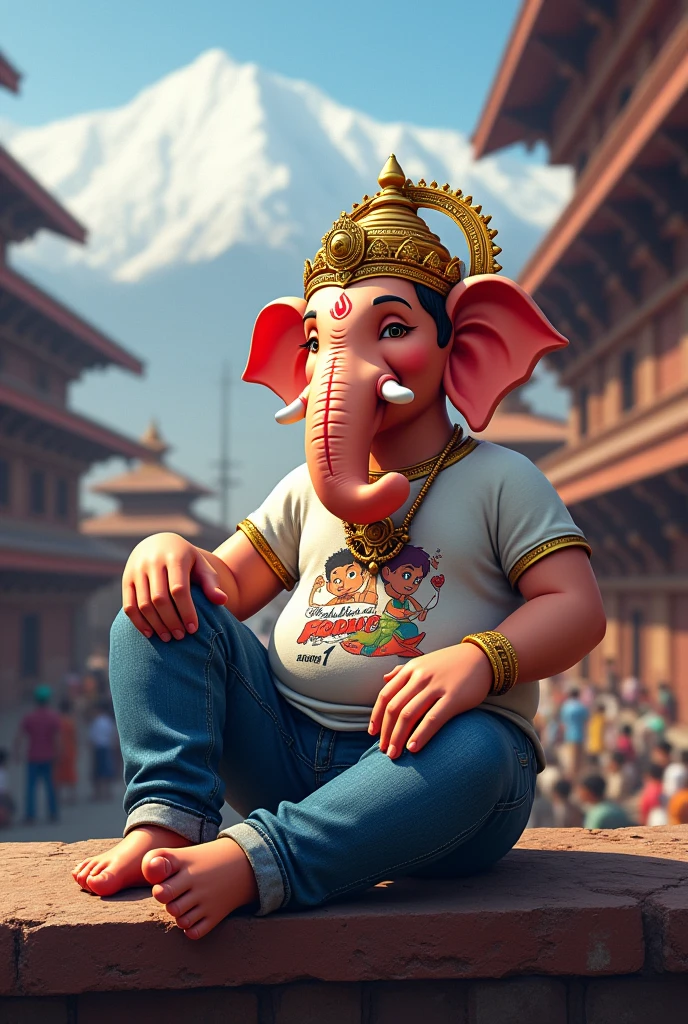 lord Ganesh walking in night in city add IRAKALGADA ka raja text