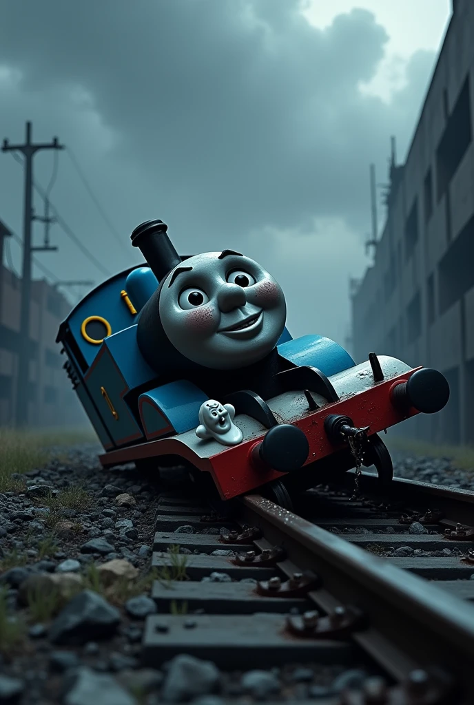an image of the best quality showing thomas the train in hell