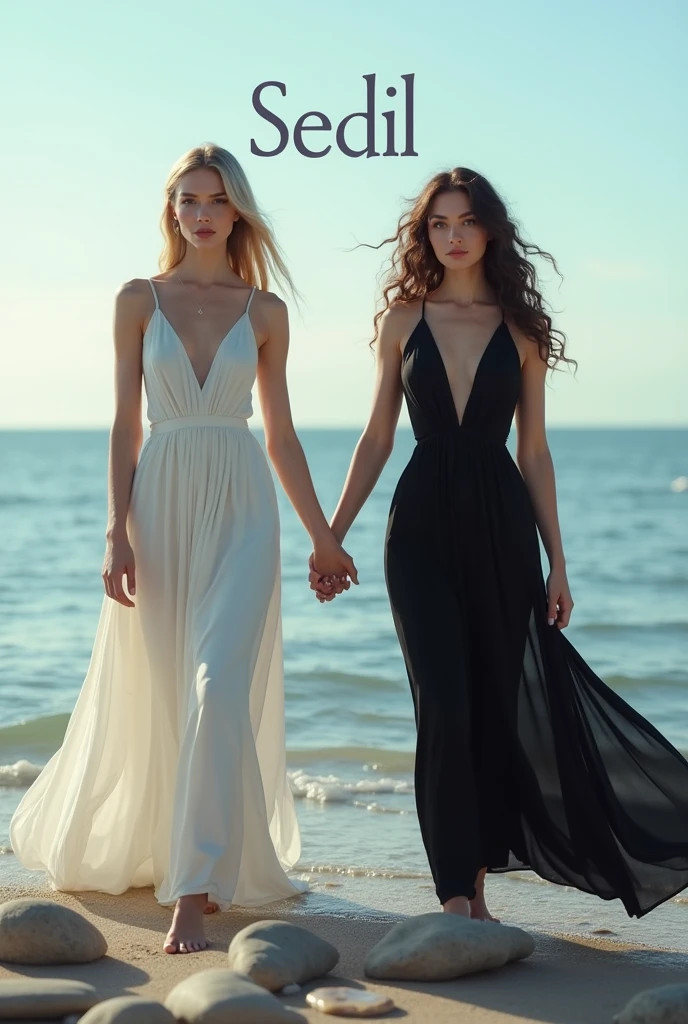 wife, 25 ans brune, in evening dress, White evening dress, talon blanc, on the deck of a yacht