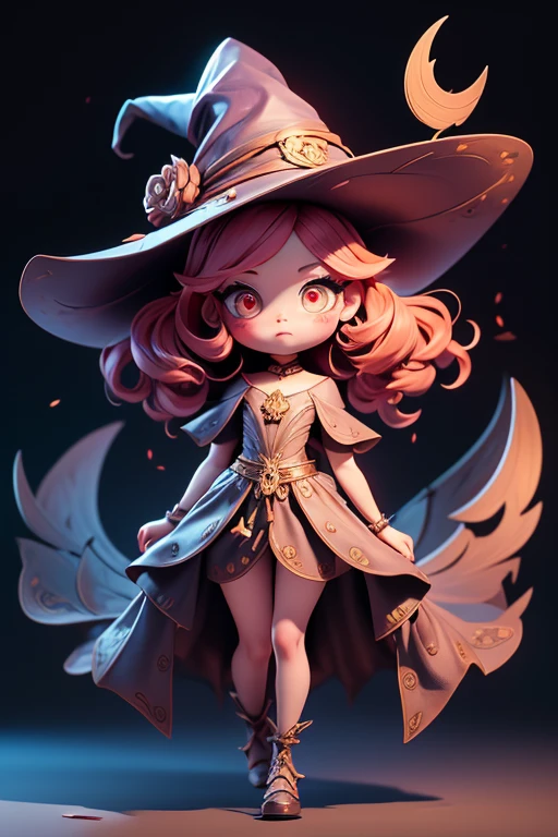 Create an animation, cat, front view, Wear a witch's hat... A large crystal ball with symbols of fortune telling on the front.. The image should be sharp and detailed, with beautiful colors.. With arms, leg, eyes, mouth, พื้นหลังสีlegว.