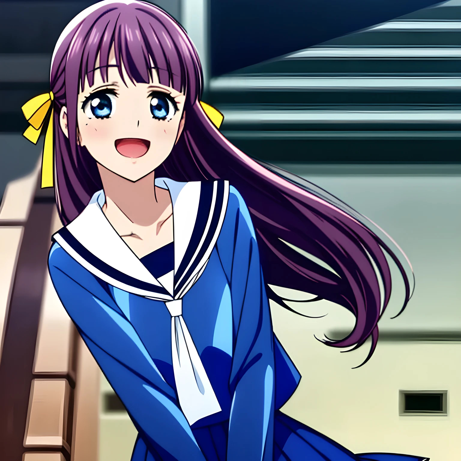 (highest quality, masterpiece, Full HD, High definition, High saturation and contrast to enhance female beauty: 1.2), (高精細 CG art of a solo beautiful giggling noble elegant girl wares navy sailor-styled uniform, charming elegantly, Noble Elegant but lecherous salacious insane and lascivious, sailor uniform: 1.5), (Just one very beautiful noble heroine who is looking and laughing at me, Very detailed cute noble **** heroine's noble eyes and face, Beautiful giggling eyes with detailed: 1.4), (Super-long bottom-eyelashes: 1.2), (Girl whom everyone loves because of her beauty and lovely fashion and noble manner and mind of evil succubus and magical-charm of evil succubus: 1.0), (Very beautiful, wavy, cutely super-super-long dark-dark-blue-dark-blue rich hair, with elegant hair ribbons, spreading on whole the screen: 1.3), (Laughing very beautiful and sapphire-blue mature intelligent cute-eyes which charms and enslave me inevitably, with clearly detailed: 1.4), (Eyes are clearly detailed), (very long eyelashes: 1.0), (Realistic noble neat noble school navy-colored sailor uniform with a noble expensive glossy red ribbon on the chest: 1.4), (Realistic Charming neat navy-colored deeply pleated long expensive school skirt: 1.5), (Soprano singer of classic music: 1.6), (Can't stop giggling: 1.6), Clear skin, (Nothing except black background: 1.5), (Navy-colored tops and Navy-colored cute collar of sailor-uniform: 1.6)